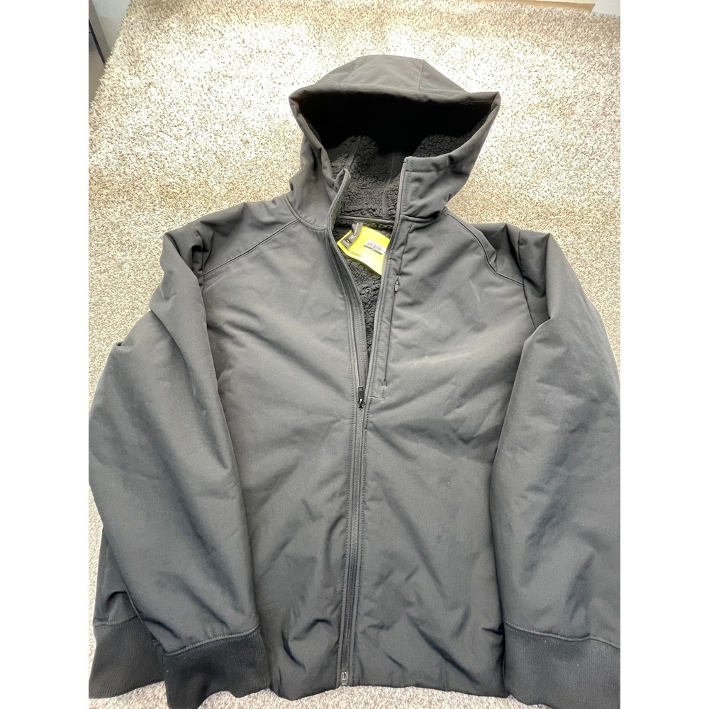 All in Motion Jacket Mens XXL Black NEW Full Zip Fleece Lined Hooded